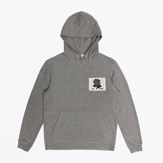 - Rose Patch Hoodie - Grey