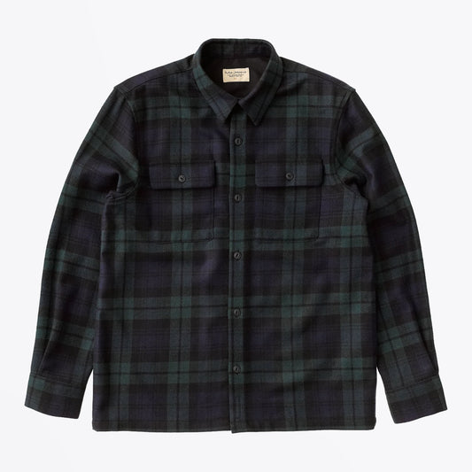 - Wool Checked Shirt - Black/Green