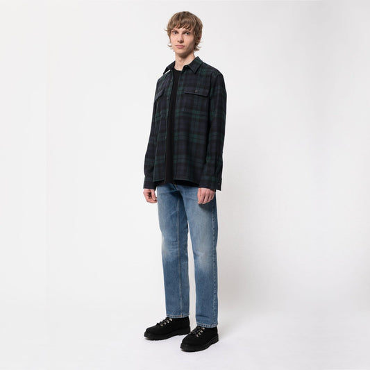 - Wool Checked Shirt - Black/Green