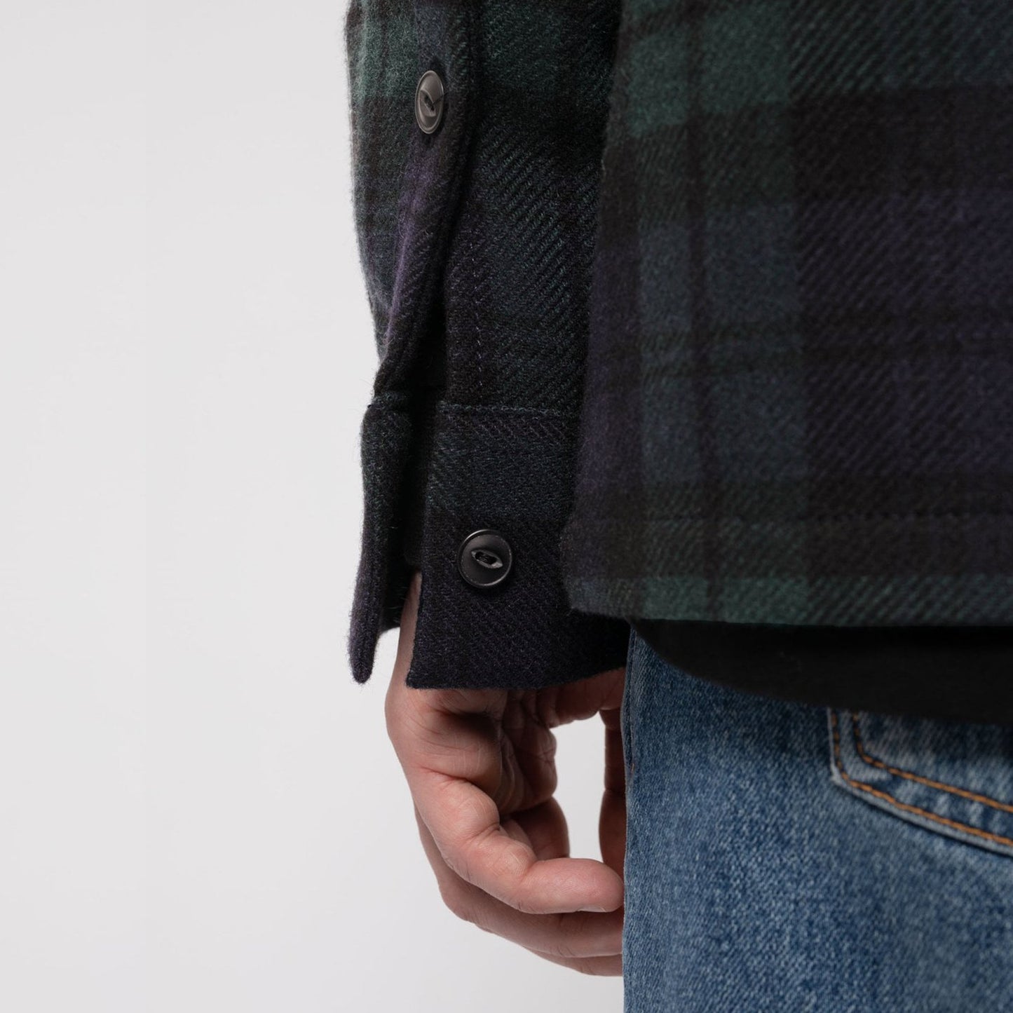 - Wool Checked Shirt - Black/Green