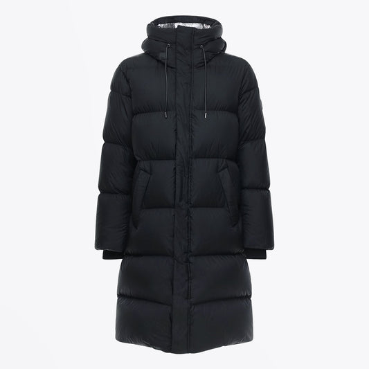 - Elio - Maxi Down Coat With Pillow Collar - Black