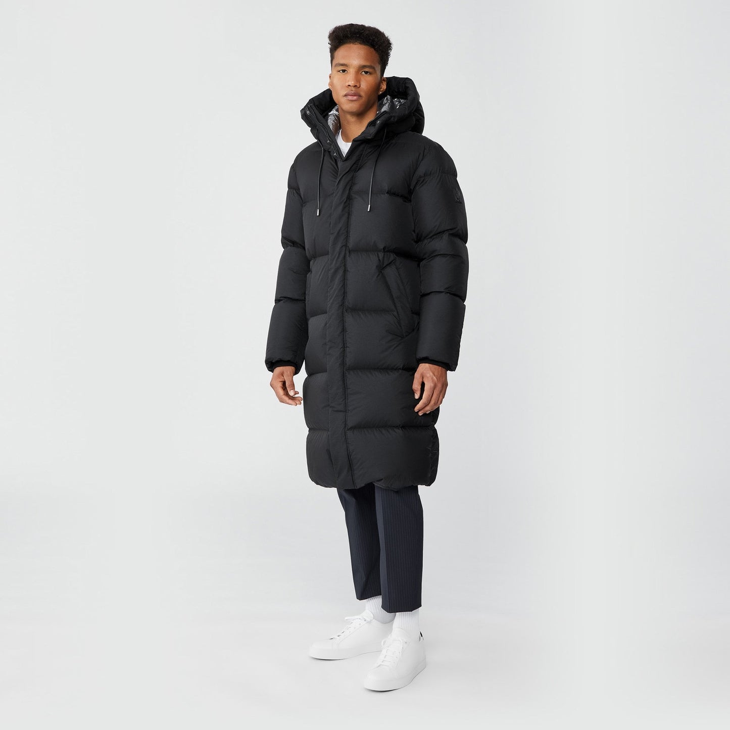 - Elio - Maxi Down Coat With Pillow Collar - Black