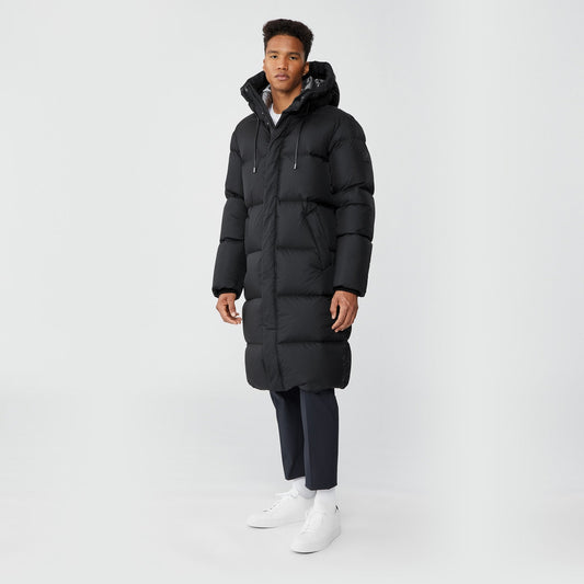 - Elio - Maxi Down Coat With Pillow Collar - Black