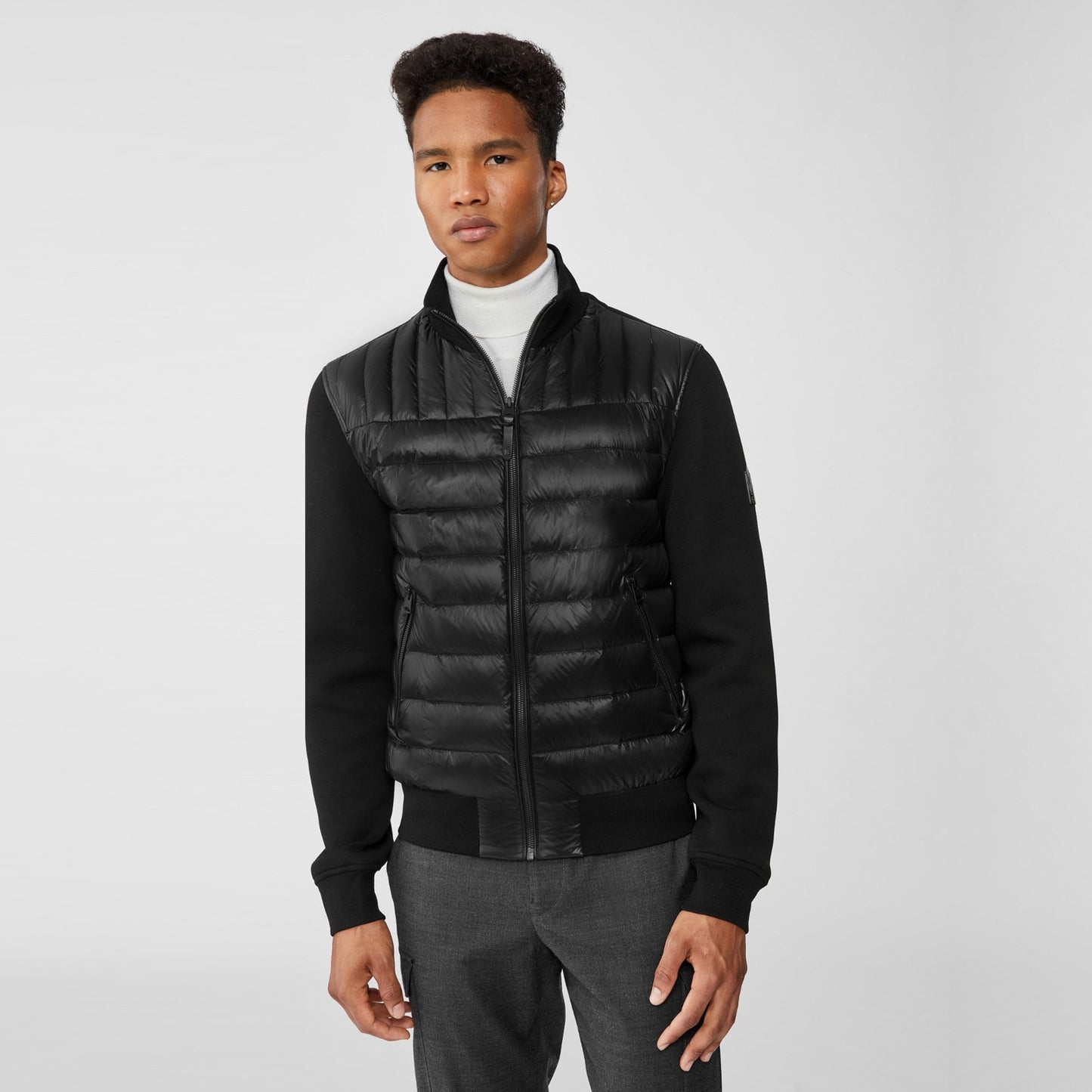 - Collin - Quilted Bomber Jacket - Black