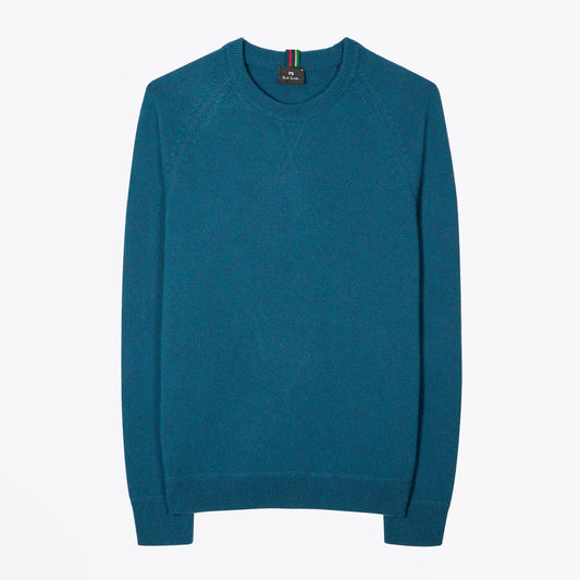 Merino Raglan Sleeve Sweater - Petrol Blue