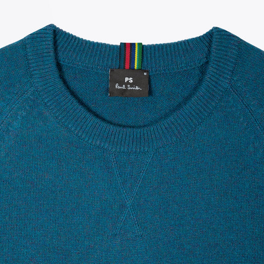 Merino Raglan Sleeve Sweater - Petrol Blue