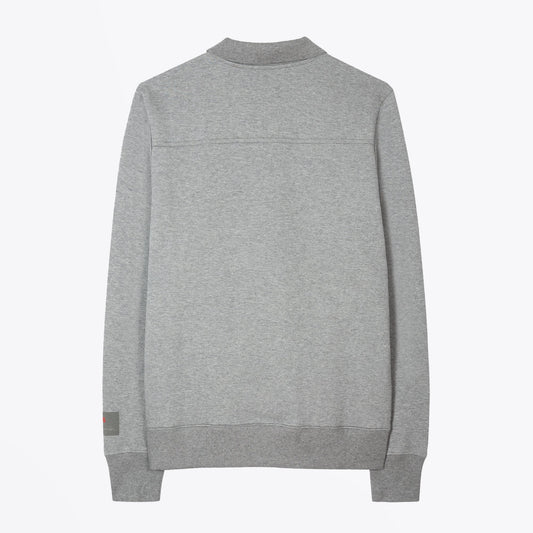 - Colour-Block Collared Sweatshirt - Grey