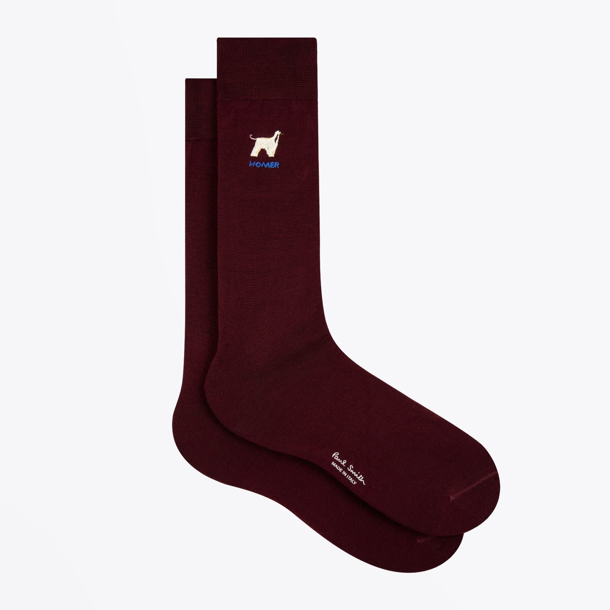 Paul Homer Embroidered Socks - Burgundy