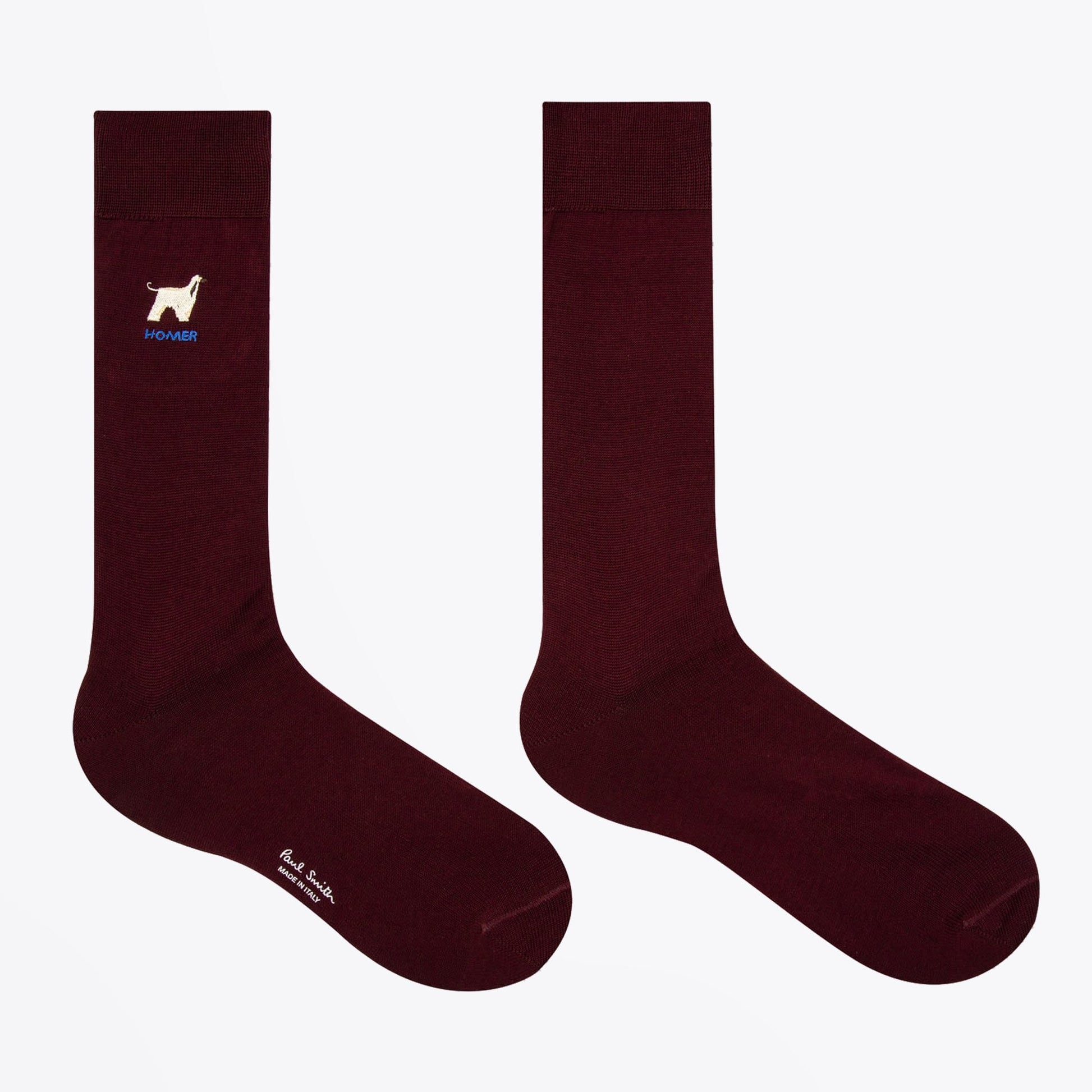 Paul Homer Embroidered Socks - Burgundy
