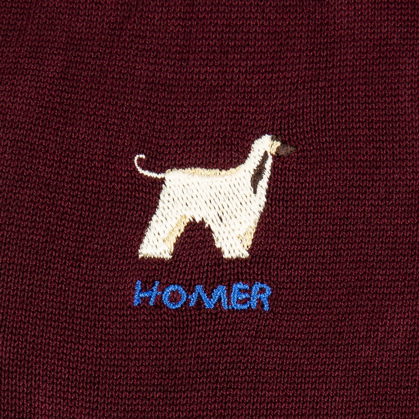 Homer Embroidered Socks - Burgundy