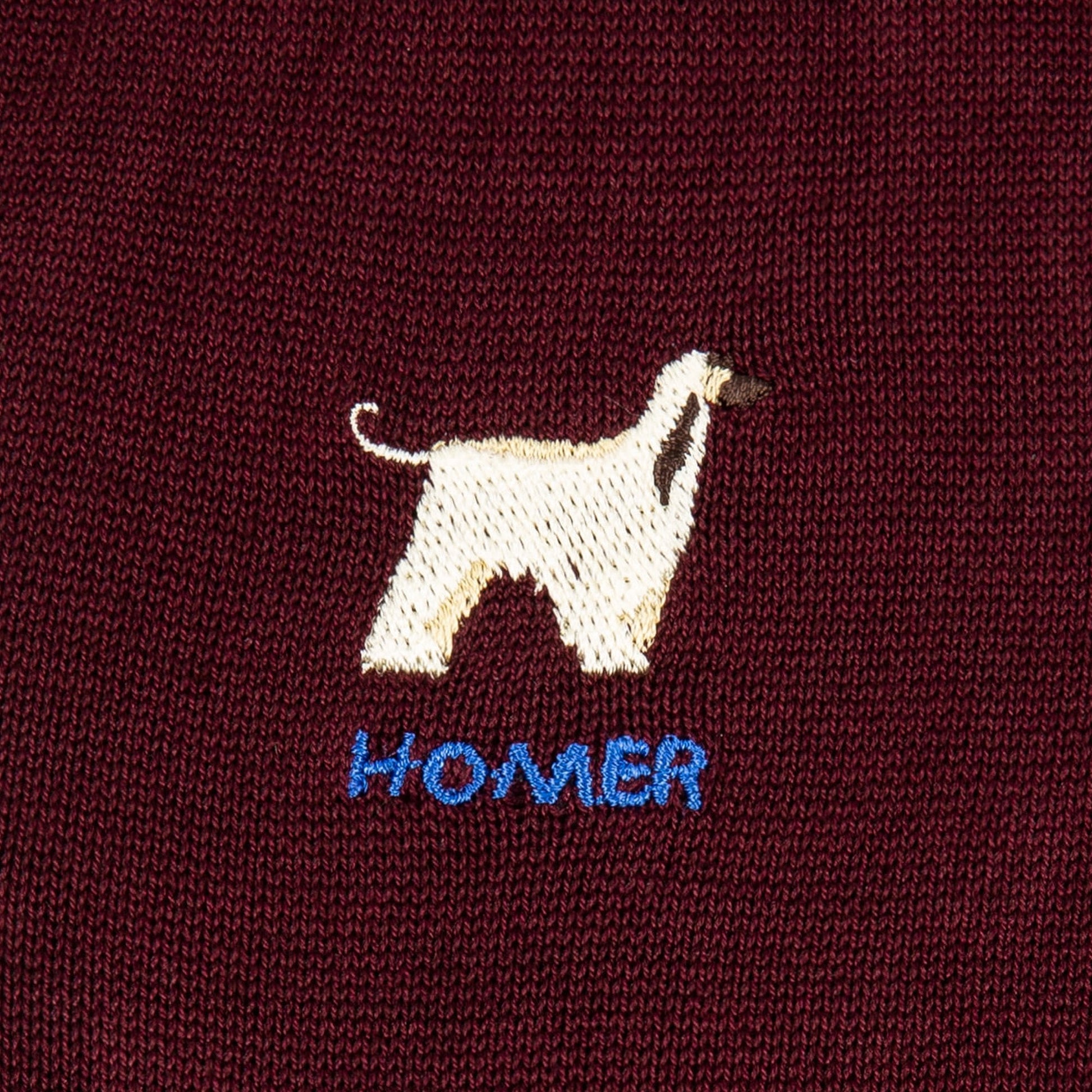 Paul Homer Embroidered Socks - Burgundy