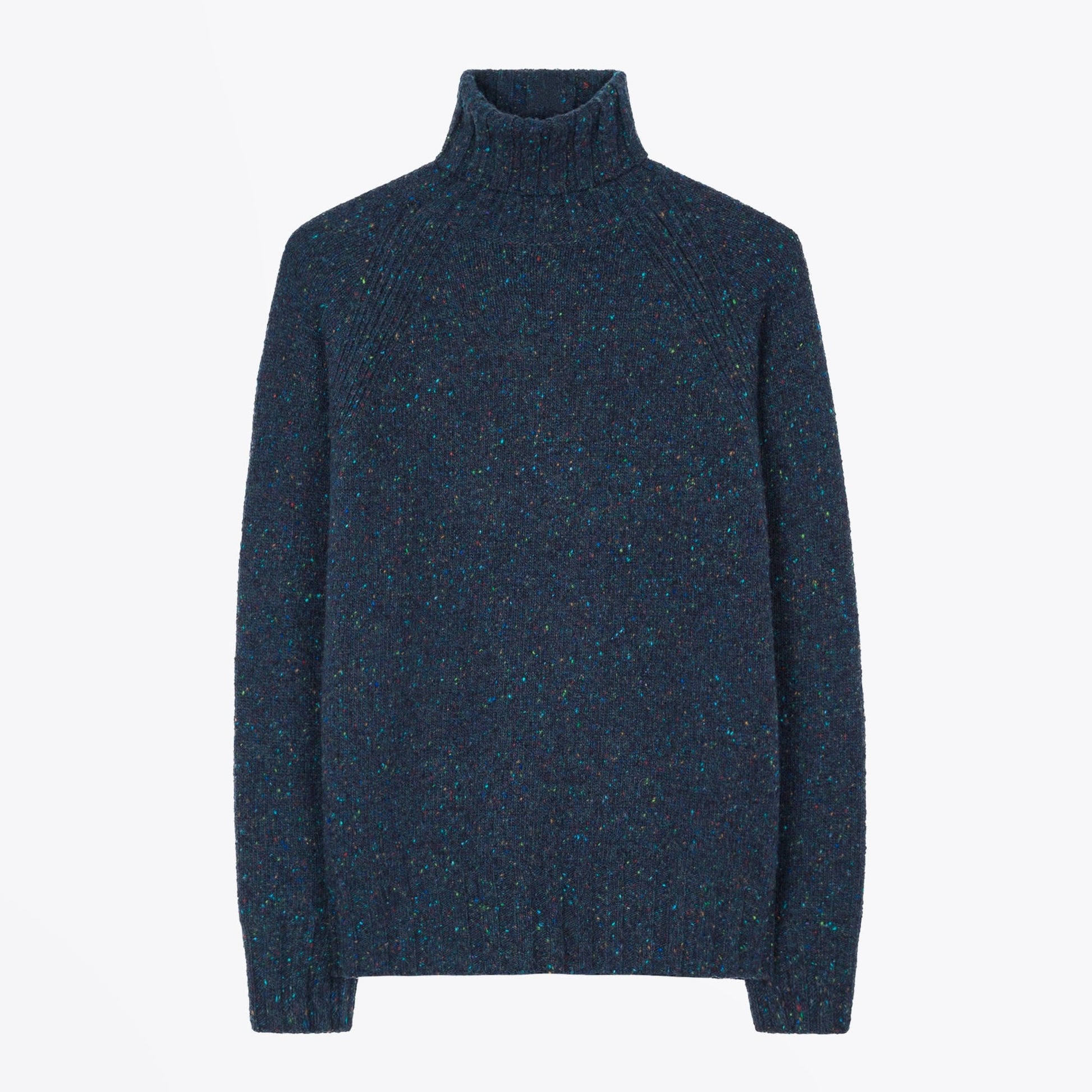 Paul Flecked Funnel Neck Sweater - Dark Navy