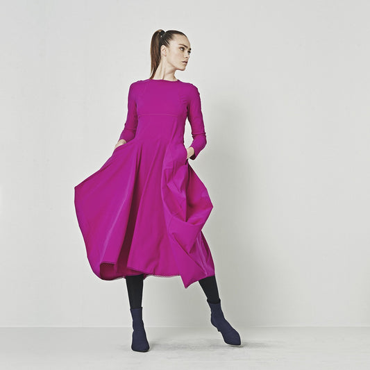 - Exclaim - High Waist Dress - Pink