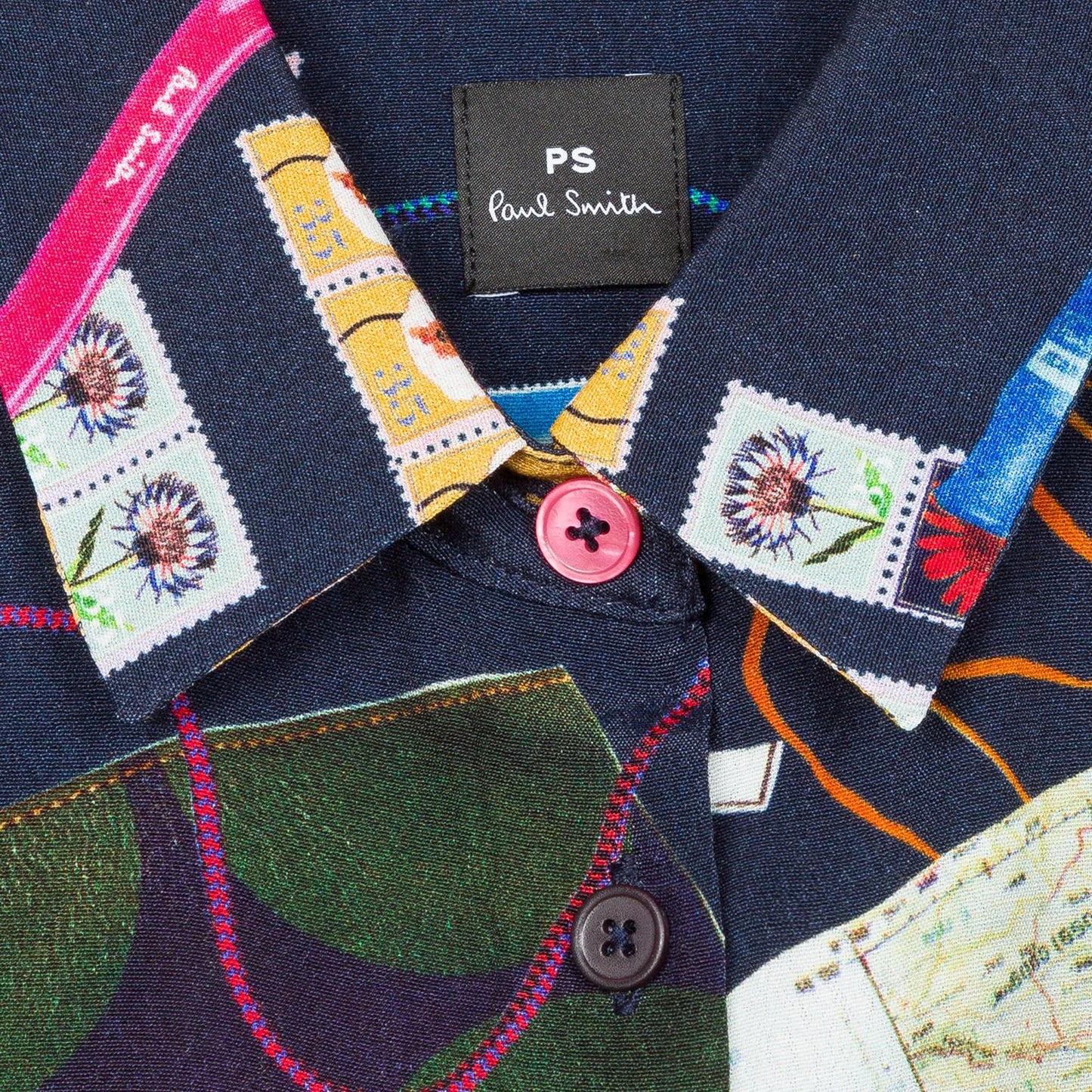 - 'Archive' Print Shirt - Navy/Multi