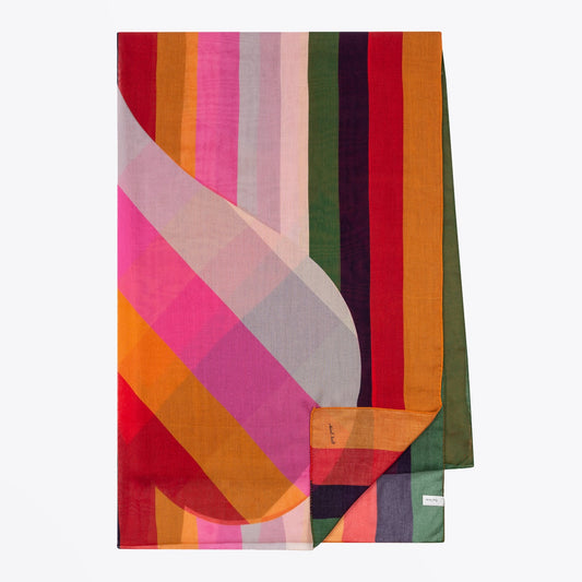 - Stripe Heart Scarf - Multi