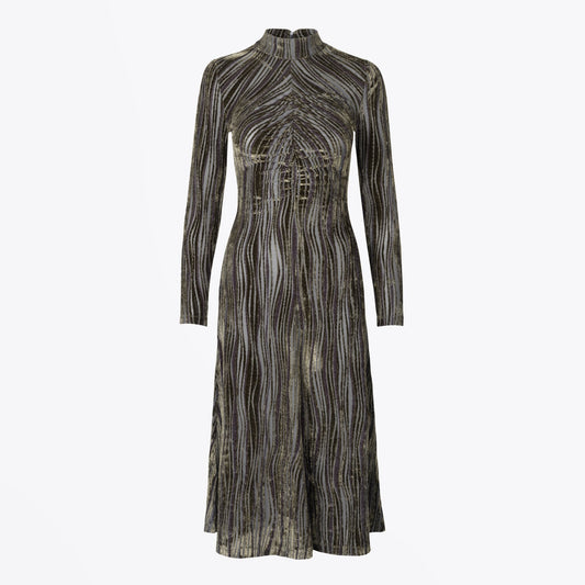 - Asher Velvet Devore Dress - Green