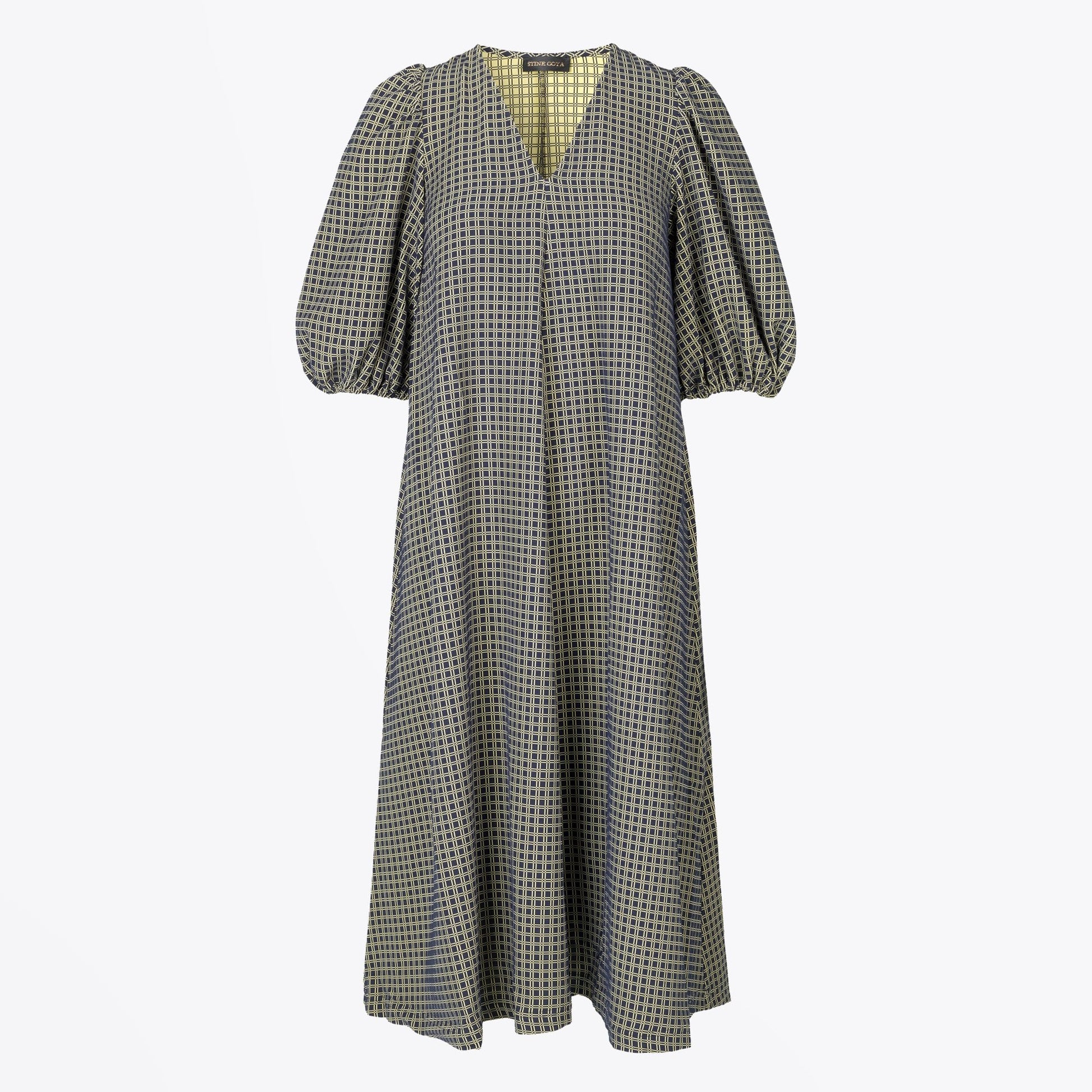 Stine Mavelin Grid Print Dress - Green
