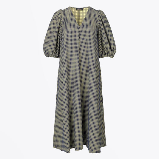 Mavelin Grid Print Dress - Green
