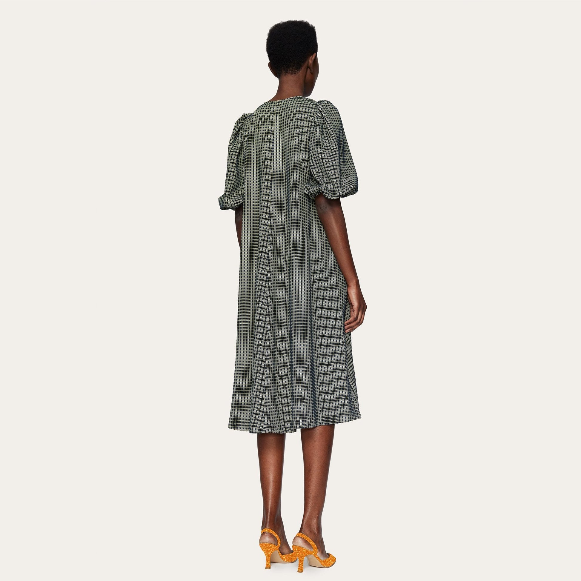 Stine Mavelin Grid Print Dress - Green