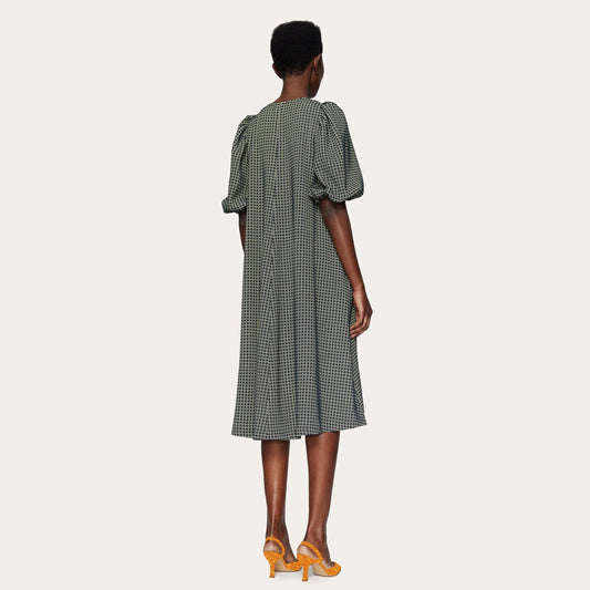 Mavelin Grid Print Dress - Green