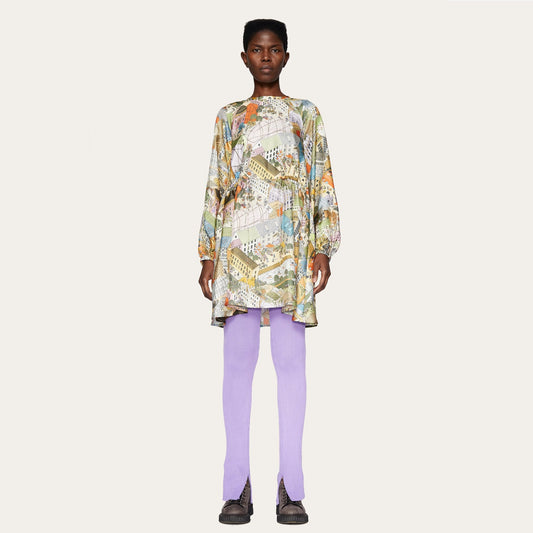 - Coco Silk City Print Dress - Multi