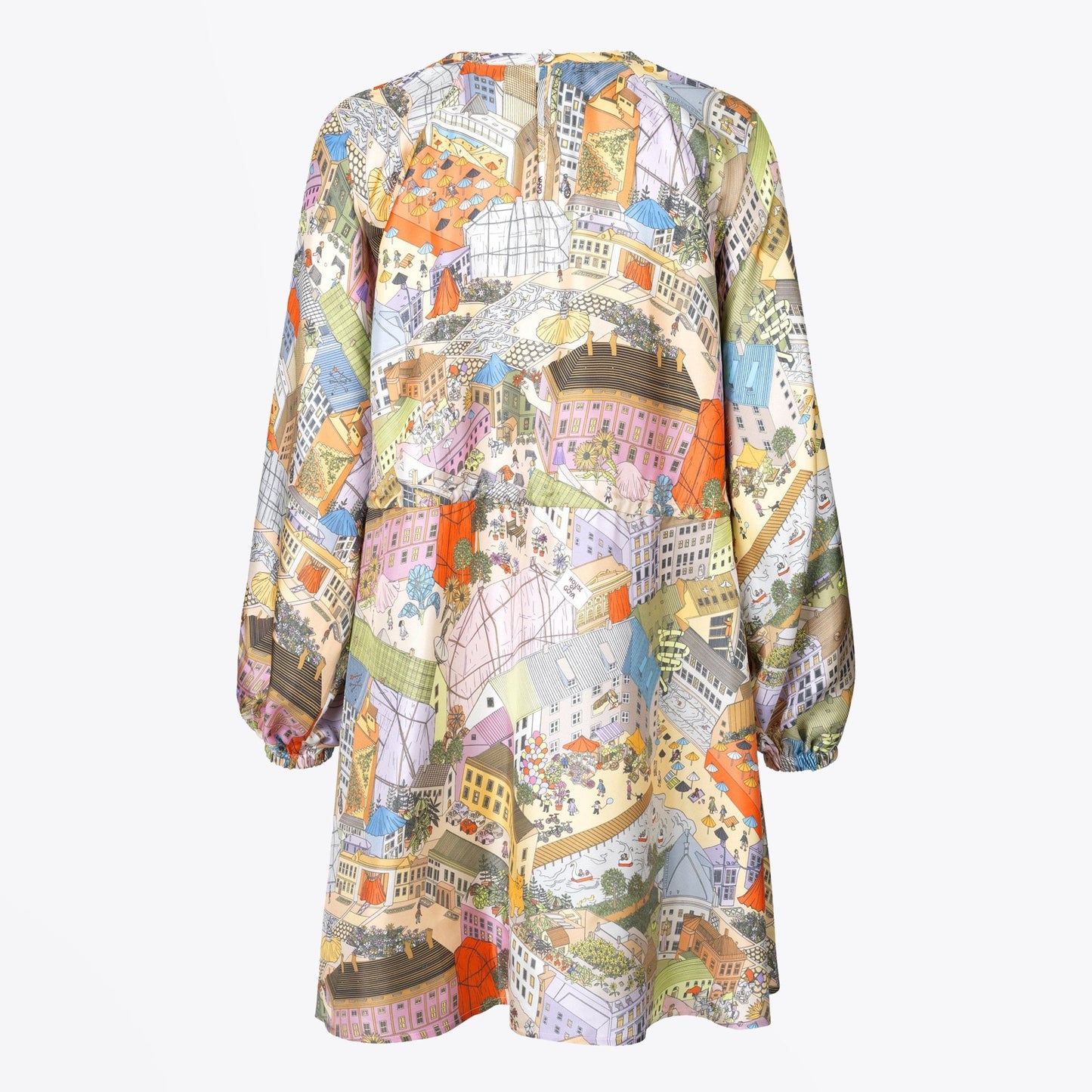 - Coco Silk City Print Dress - Multi