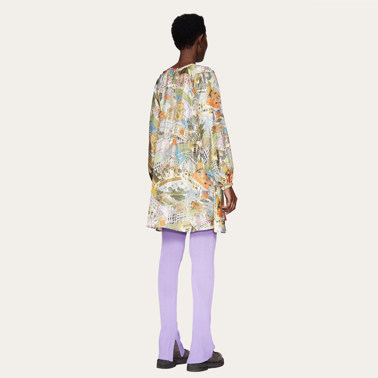 - Coco Silk City Print Dress - Multi