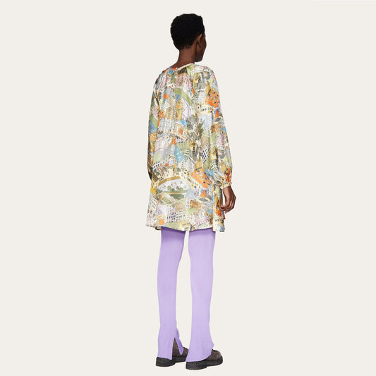 - Coco Silk City Print Dress - Multi
