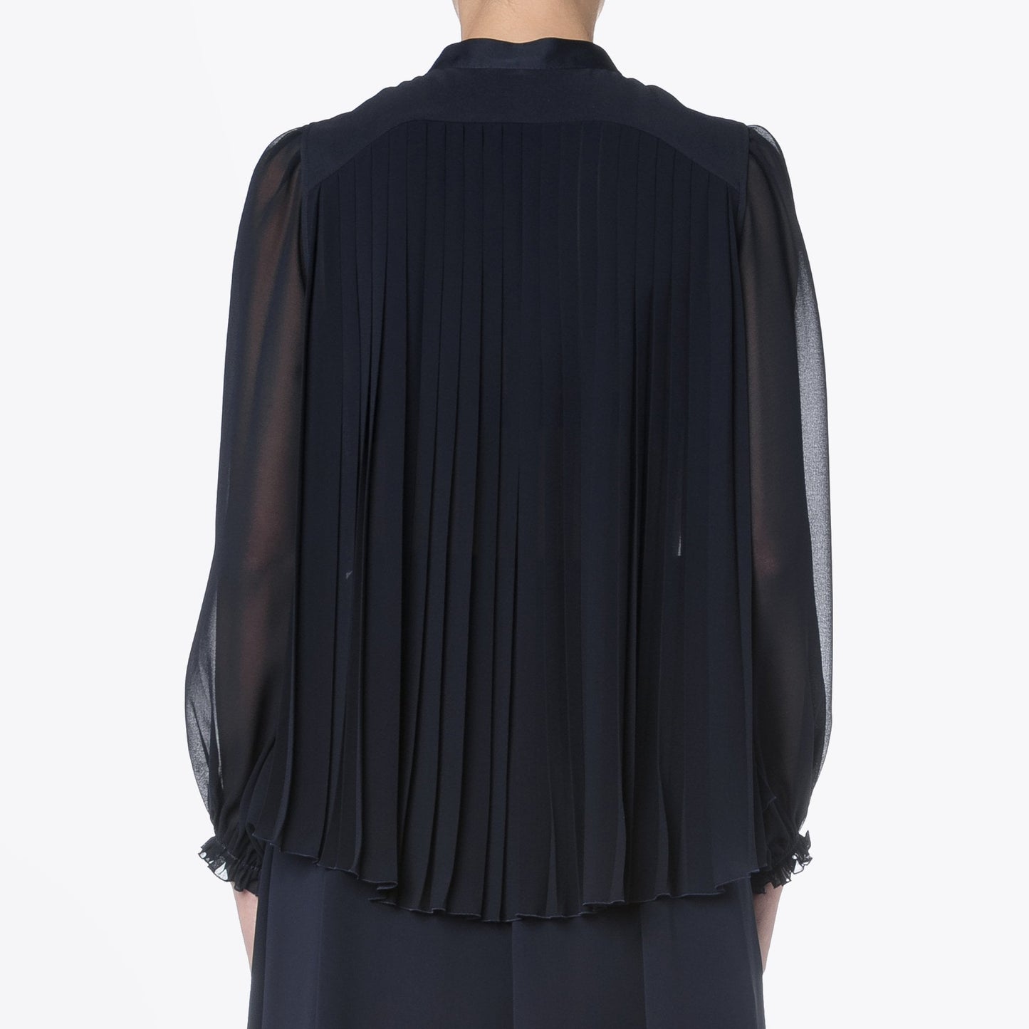 - Compliment - Pleated Shirt - Navy