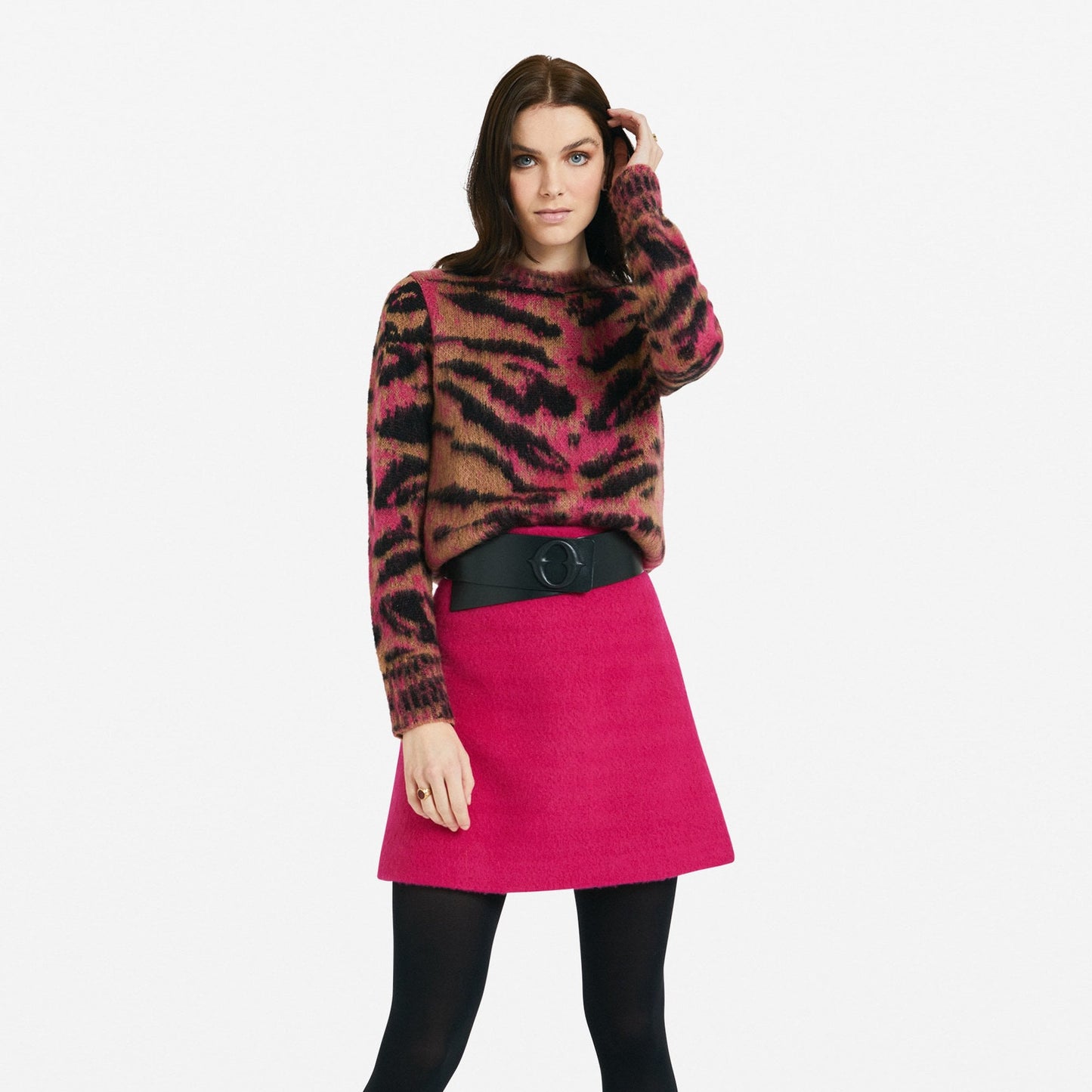 - Animal Print Pullover - Pink