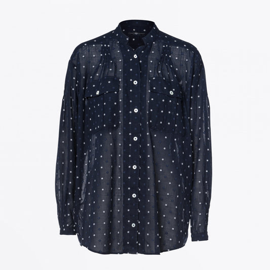 - Notify - Polka Dot Shirt - Navy