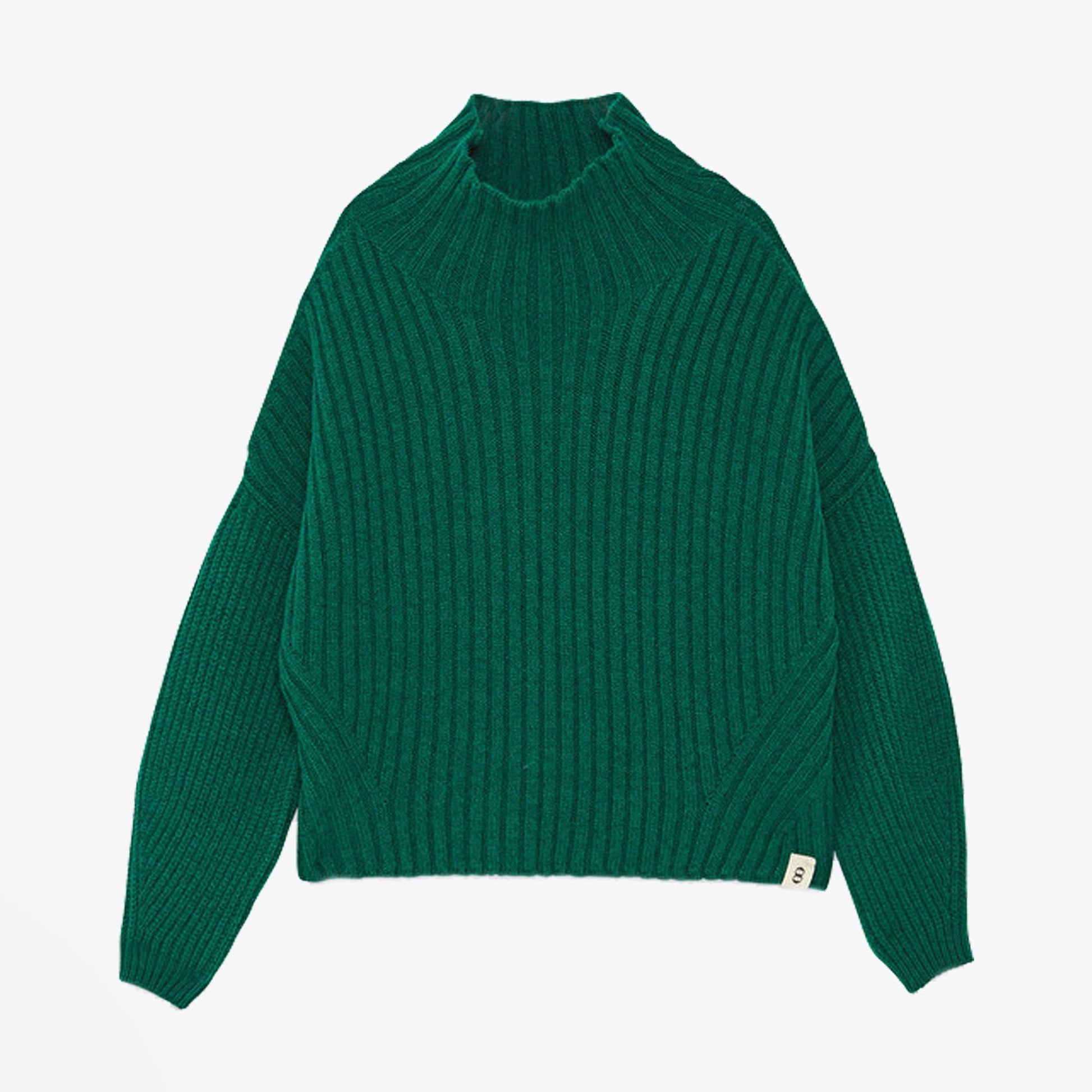 Ottod'Ame Wool-Blend Flared Jumper - Green