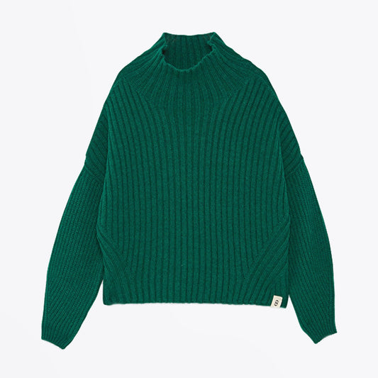 Wool-Blend Flared Jumper - Green
