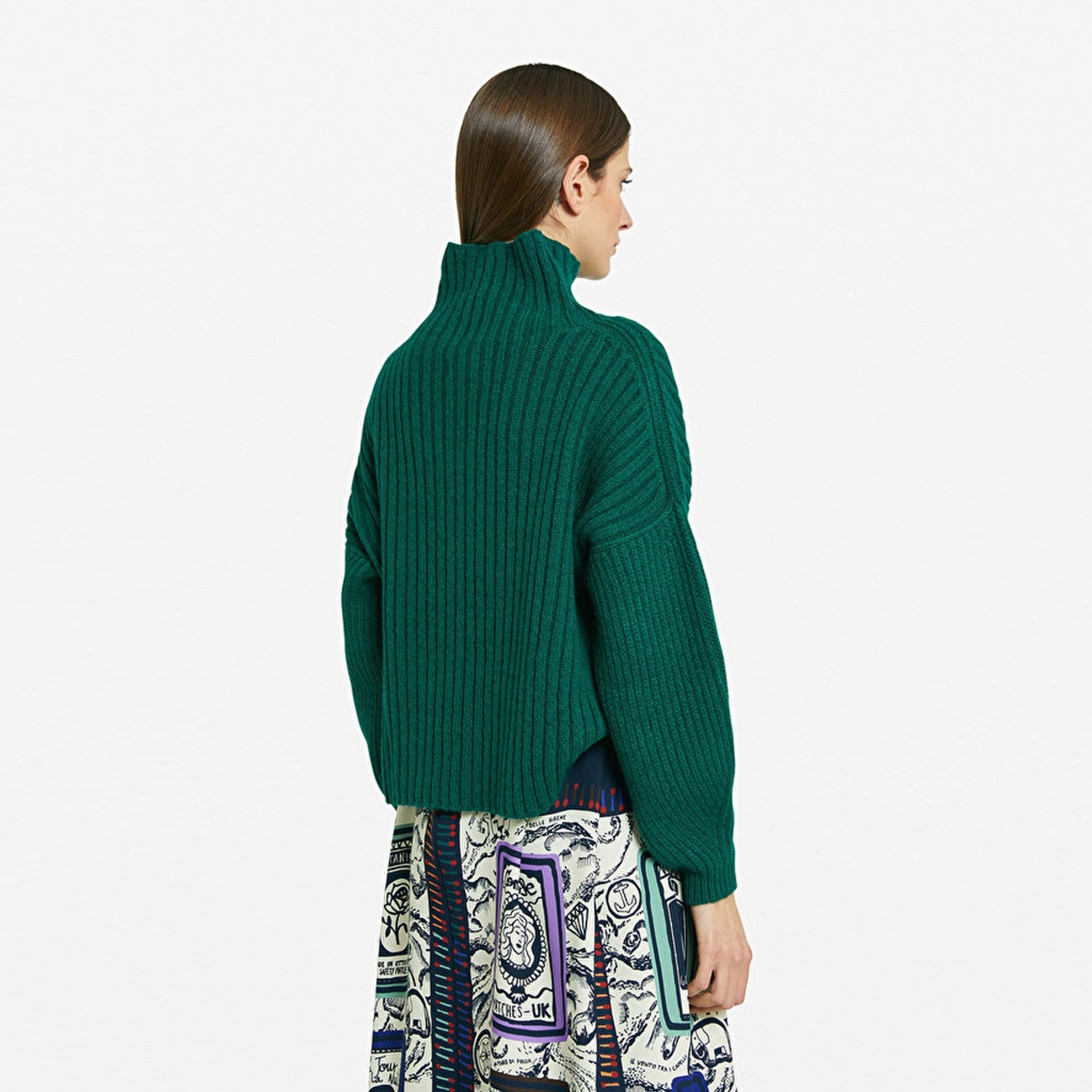 Ottod'Ame Wool-Blend Flared Jumper - Green