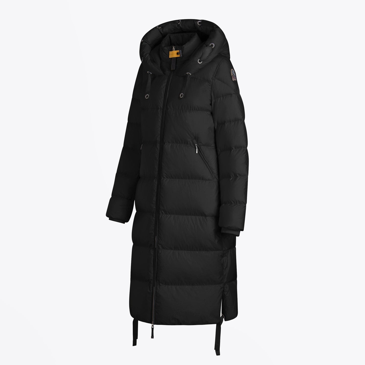 - Panda - Longline Parka Puffer Coat - Black