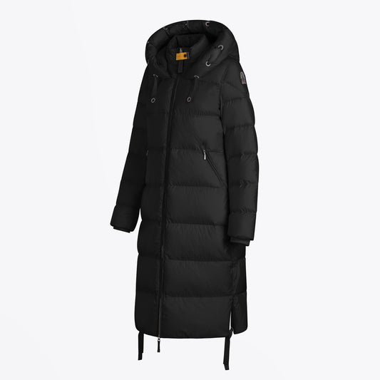 - Panda - Longline Parka Puffer Coat - Black