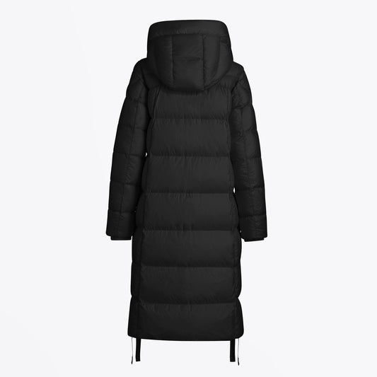 - Panda - Longline Parka Puffer Coat - Black