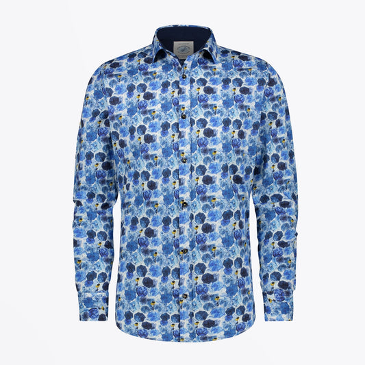 - Blue Umbrella Print Shirt  - Blue