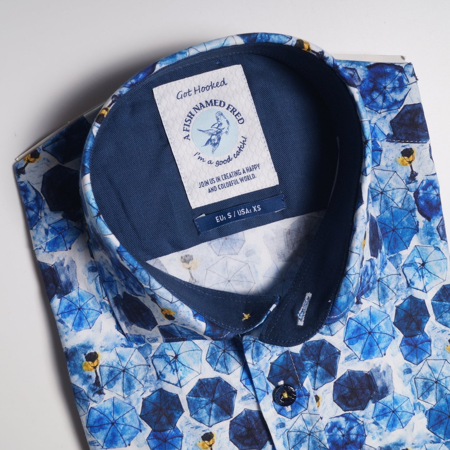 - Blue Umbrella Print Shirt  - Blue