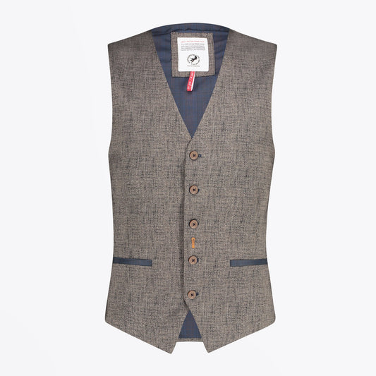 - Woven Waistcoat - Brown