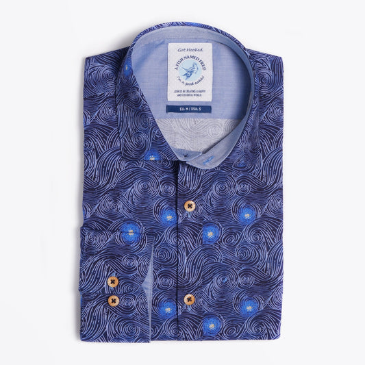 - 'Moving Sky' Print Shirt - Blue