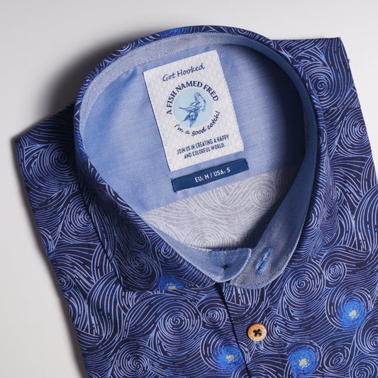 - 'Moving Sky' Print Shirt - Blue