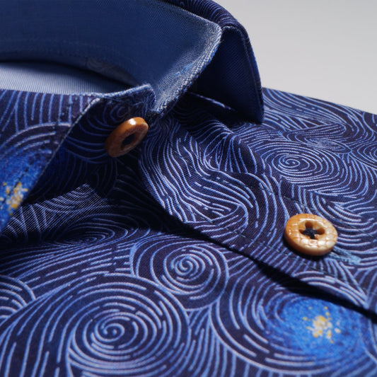 - 'Moving Sky' Print Shirt - Blue