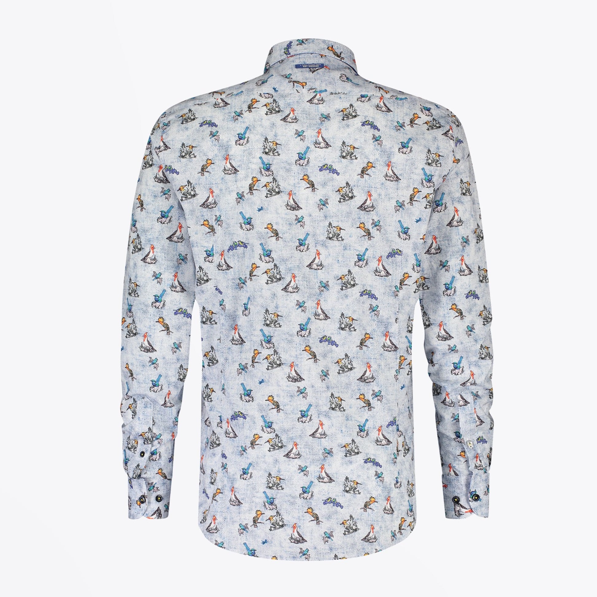 A Multi Bird Print Shirt - Blue/Multi