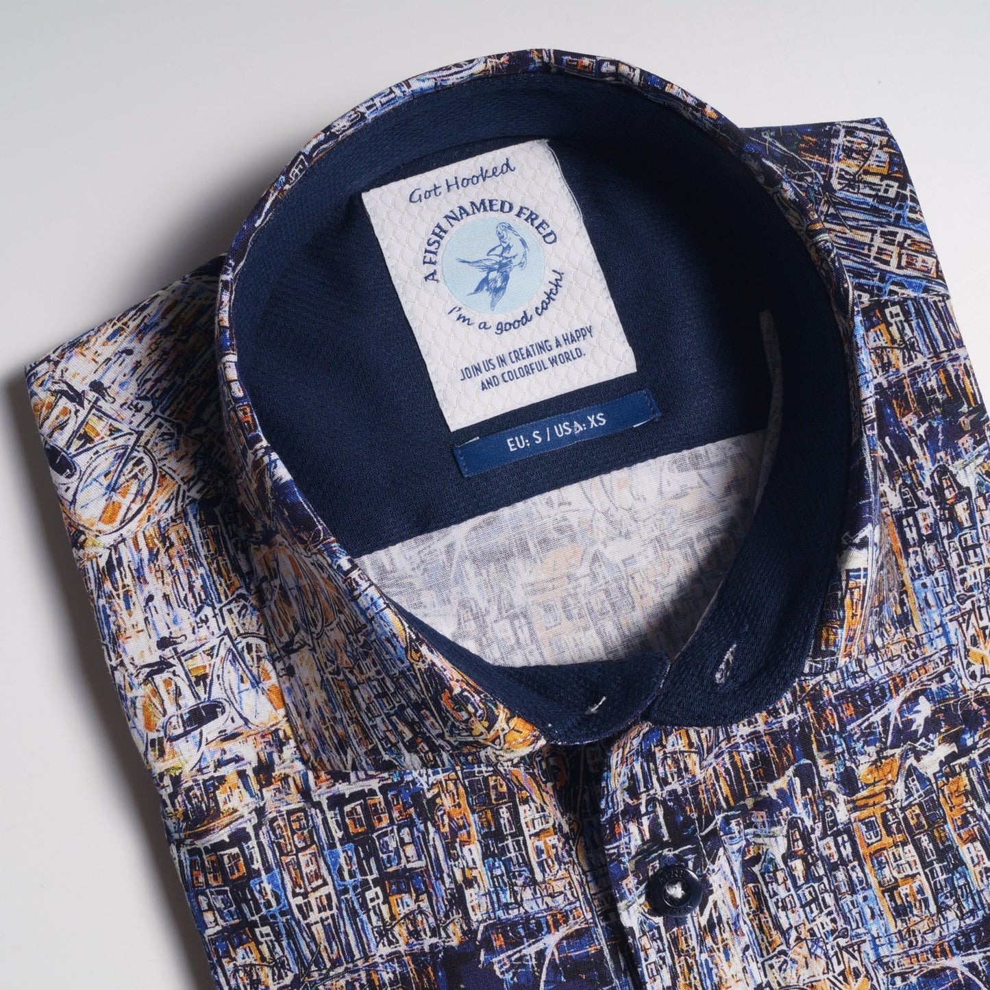 - Abstract Print Shirt - Blue