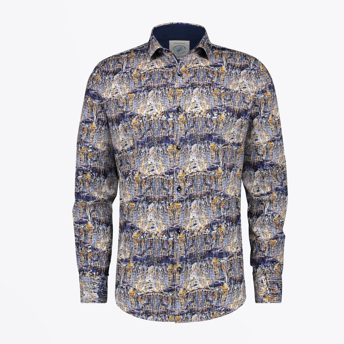 - Abstract Print Shirt - Blue