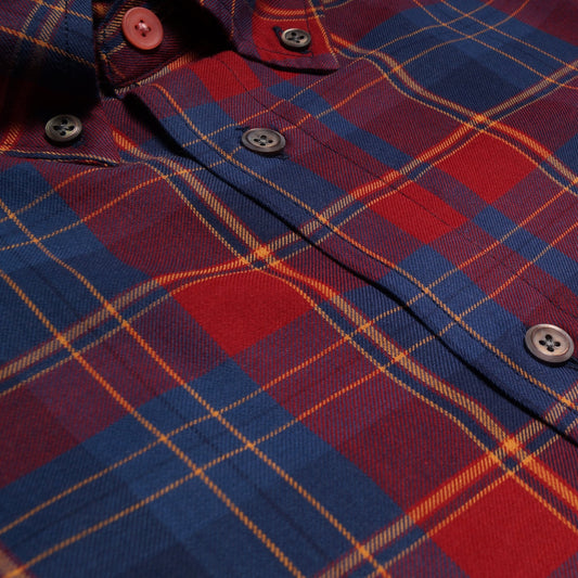 - Cotton Check Shirt - Red/Blue