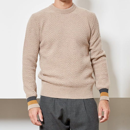 - Blenheim - Wool Knitted Jumper - Beige