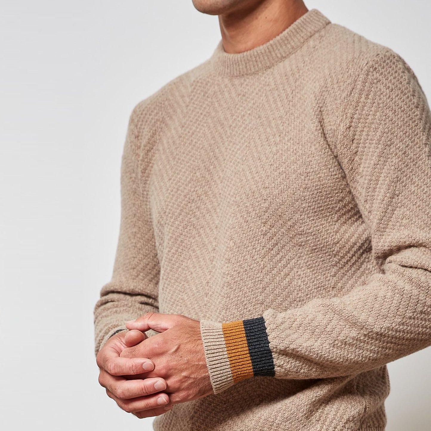 - Blenheim - Wool Knitted Jumper - Beige