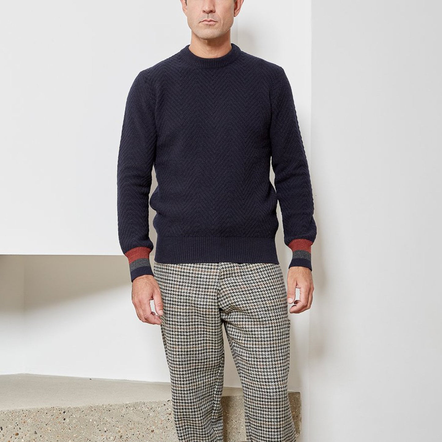 - Blenheim - Wool Knitted Jumper - Navy